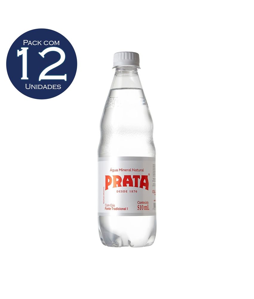 AGUA MINERAL COM GAS PRATA PET 510mL